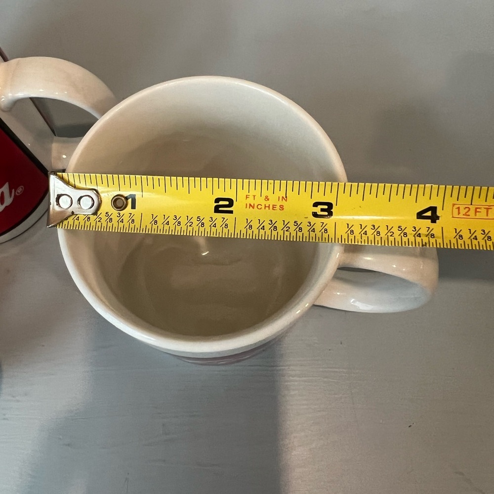 1996 Coca Cola Set Of 4 Tea Coffee Mug Cup Gibson 16oz Red White Classic Vintage - Picture 6 of 8